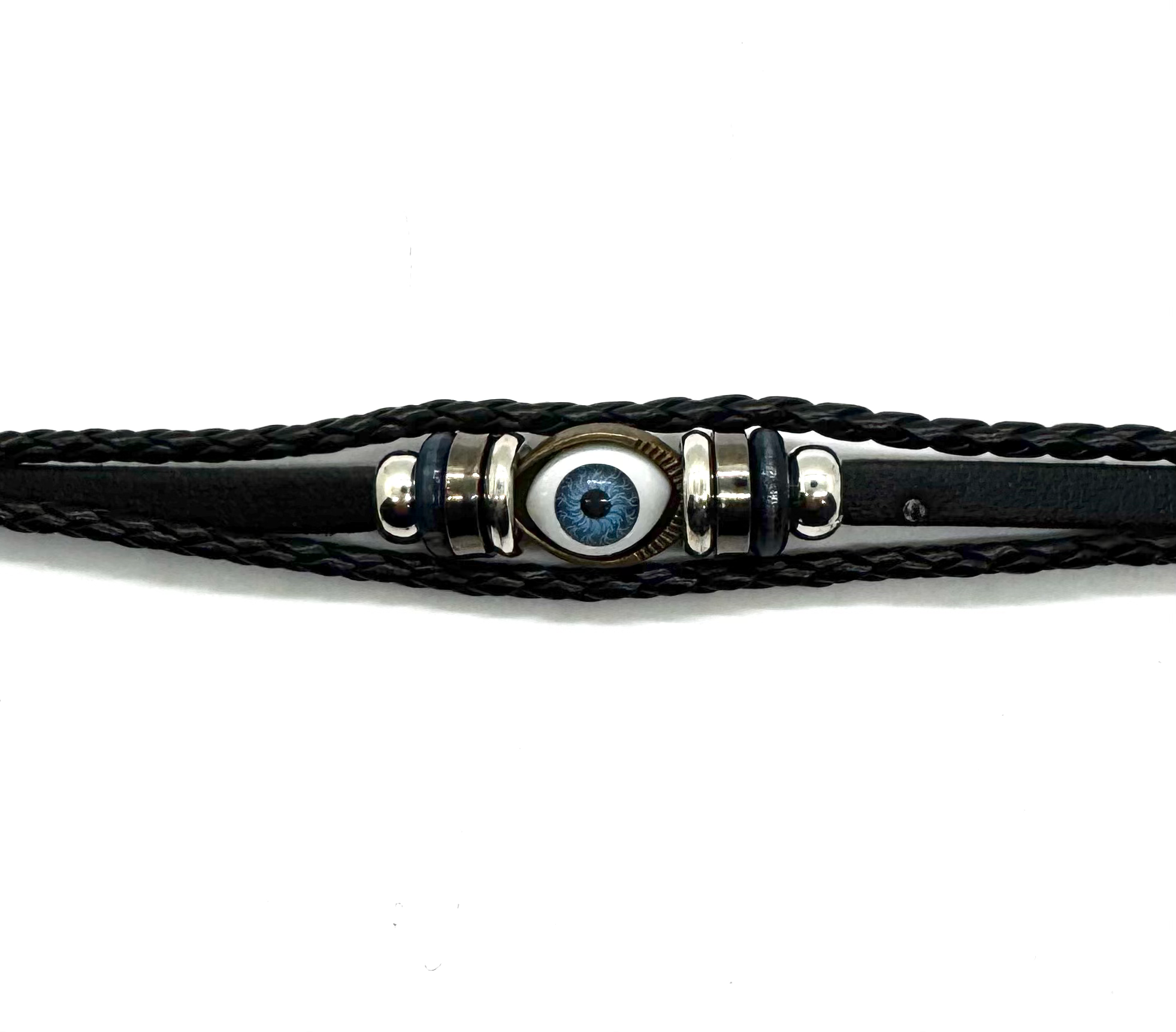 Realistic Eye Blue Leather Band image 1