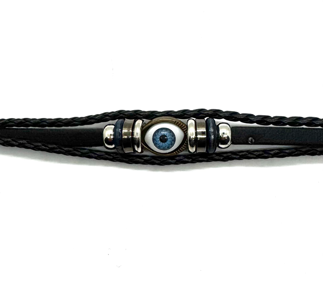 Realistic Eye Blue Leather Band image 1