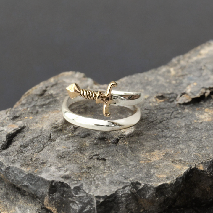 Mixed Metal Sword Bypass Ring