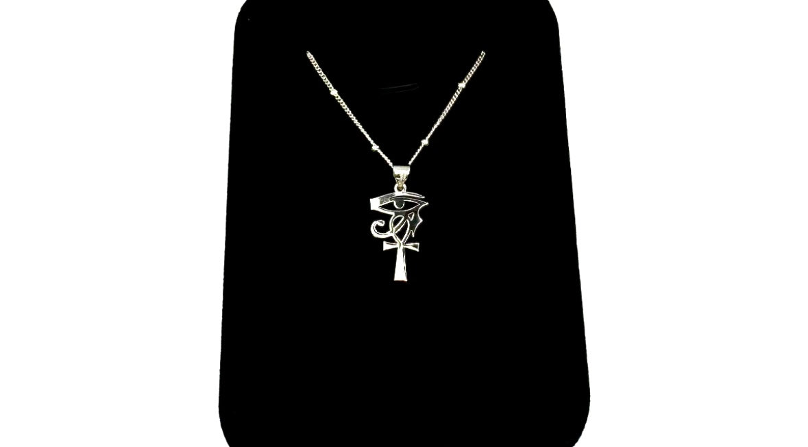 Eye Of Horus Ankh Silver Necklace image 0