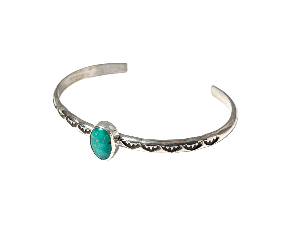 Hand Stamped Turquoise Cuff image 0