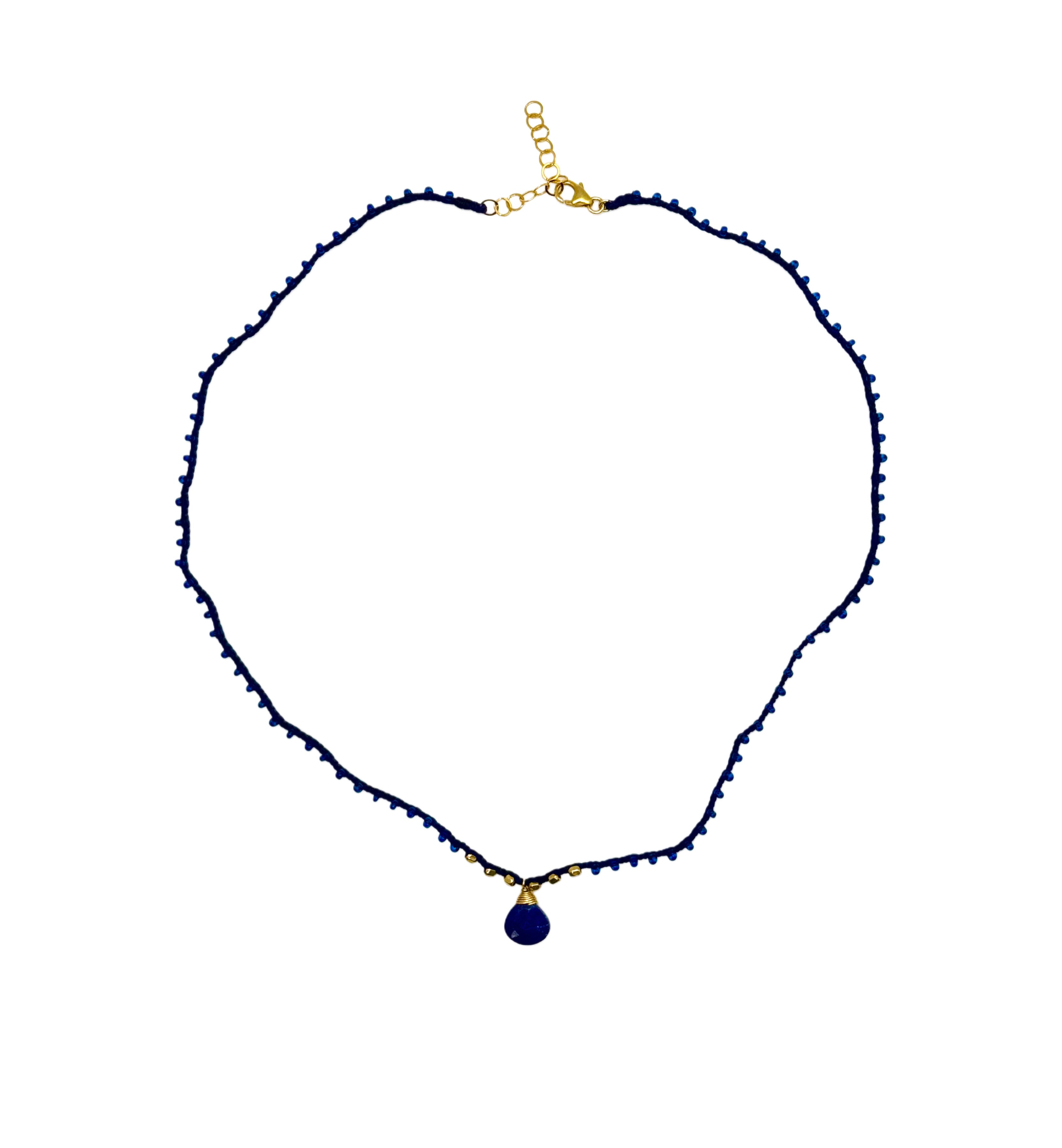 Lapiz Lazuli Briolette Pendant Necklace image 0