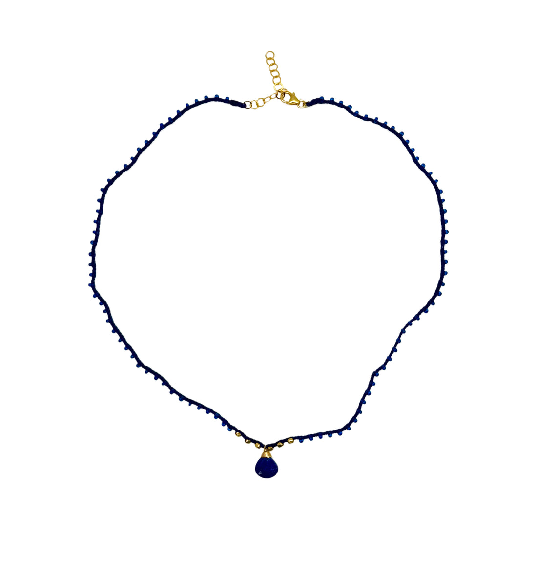 Lapiz Lazuli Briolette Pendant Necklace image 0