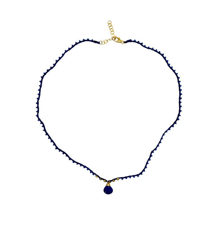 Lapiz Lazuli Briolette Pendant Necklace image 0