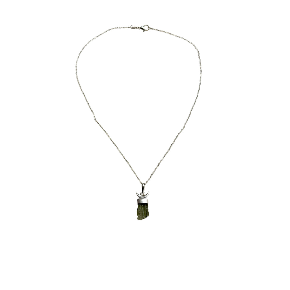Moldavite Moon Necklace