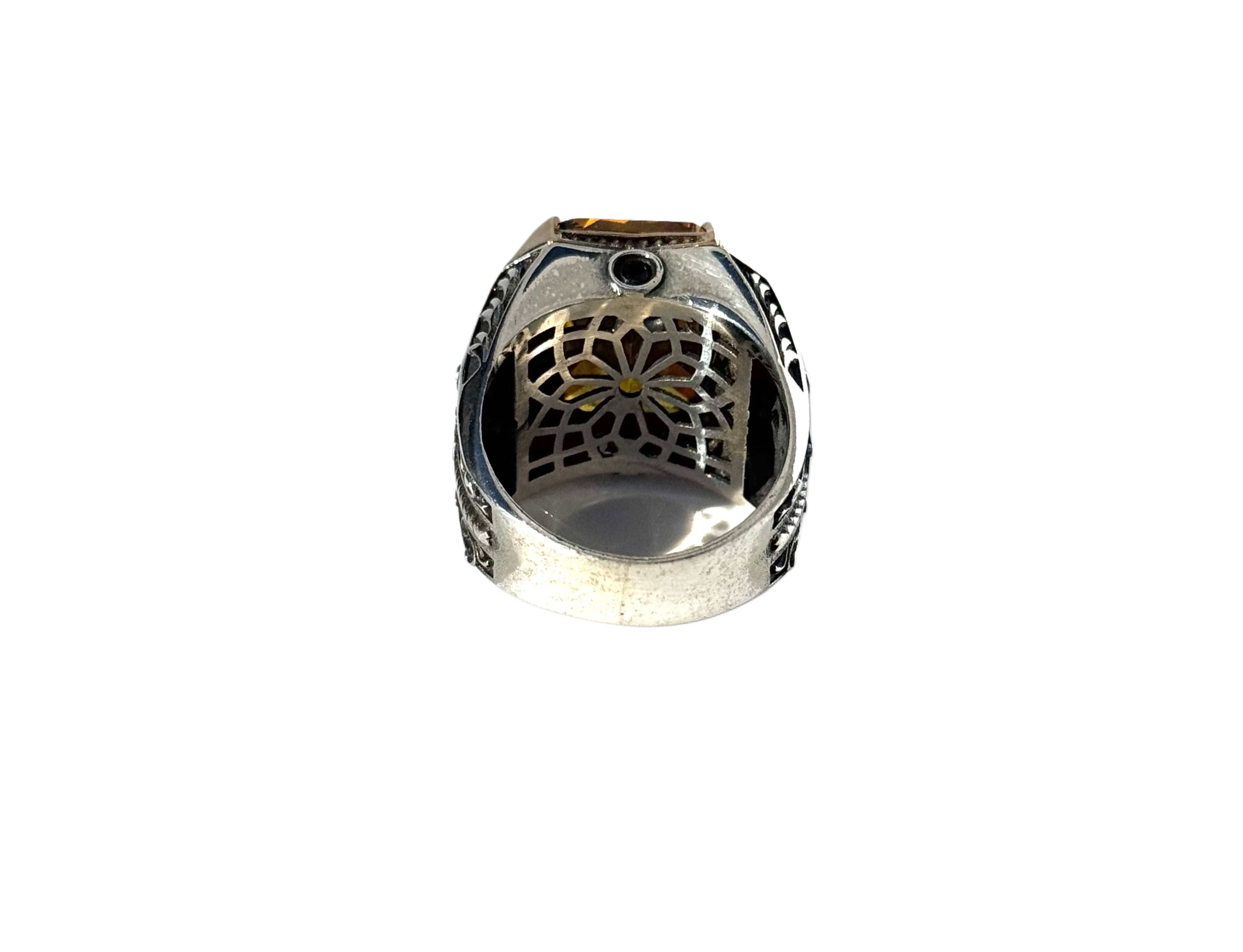 Emerald-Cut Citrine Ring