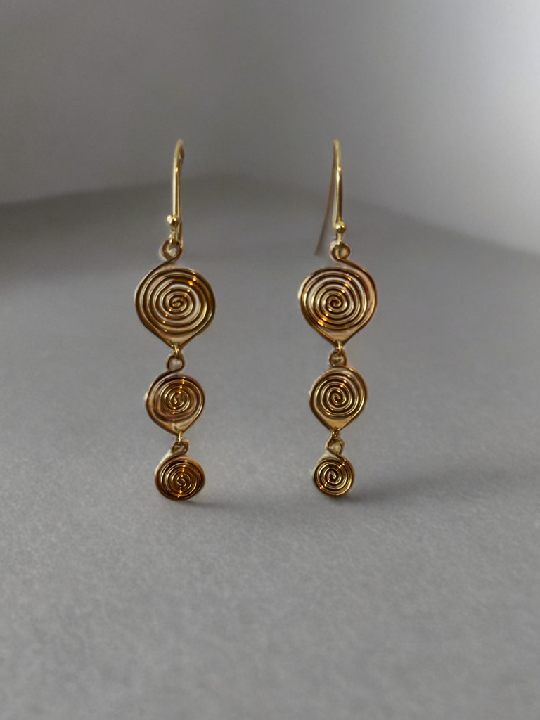 Celestial Swirls Gold Earrings