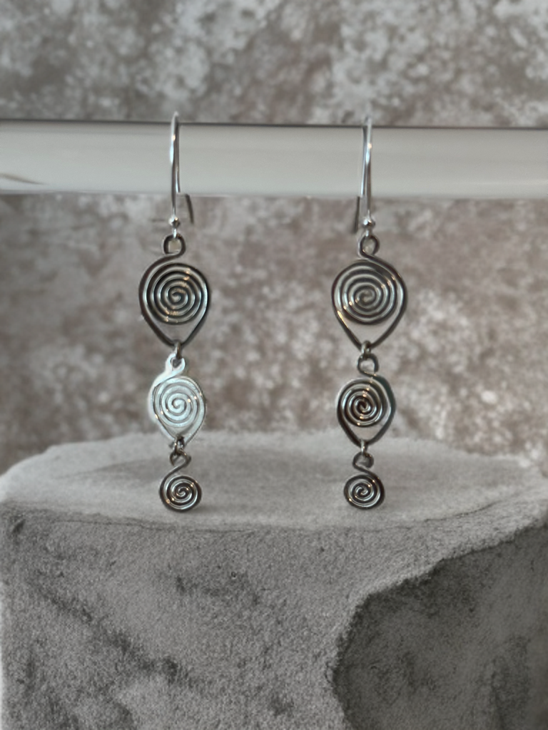 Celestial Swirls Silver Earrings