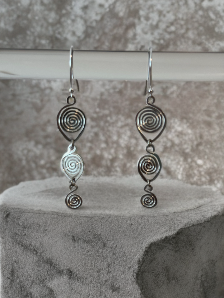 Celestial Swirls Silver Earrings