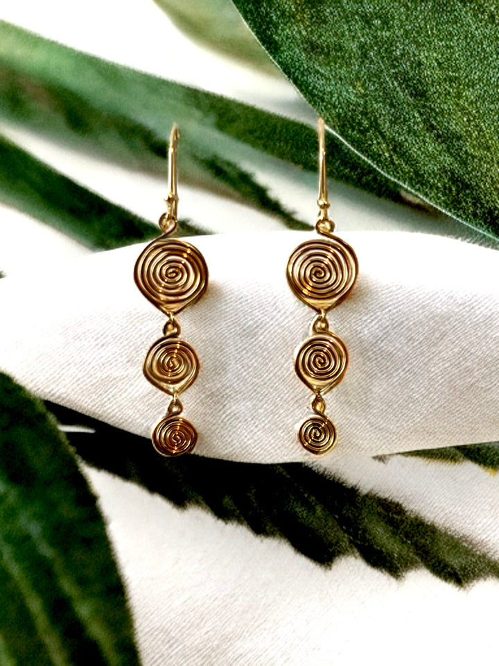 Celestial Swirls Gold Earrings