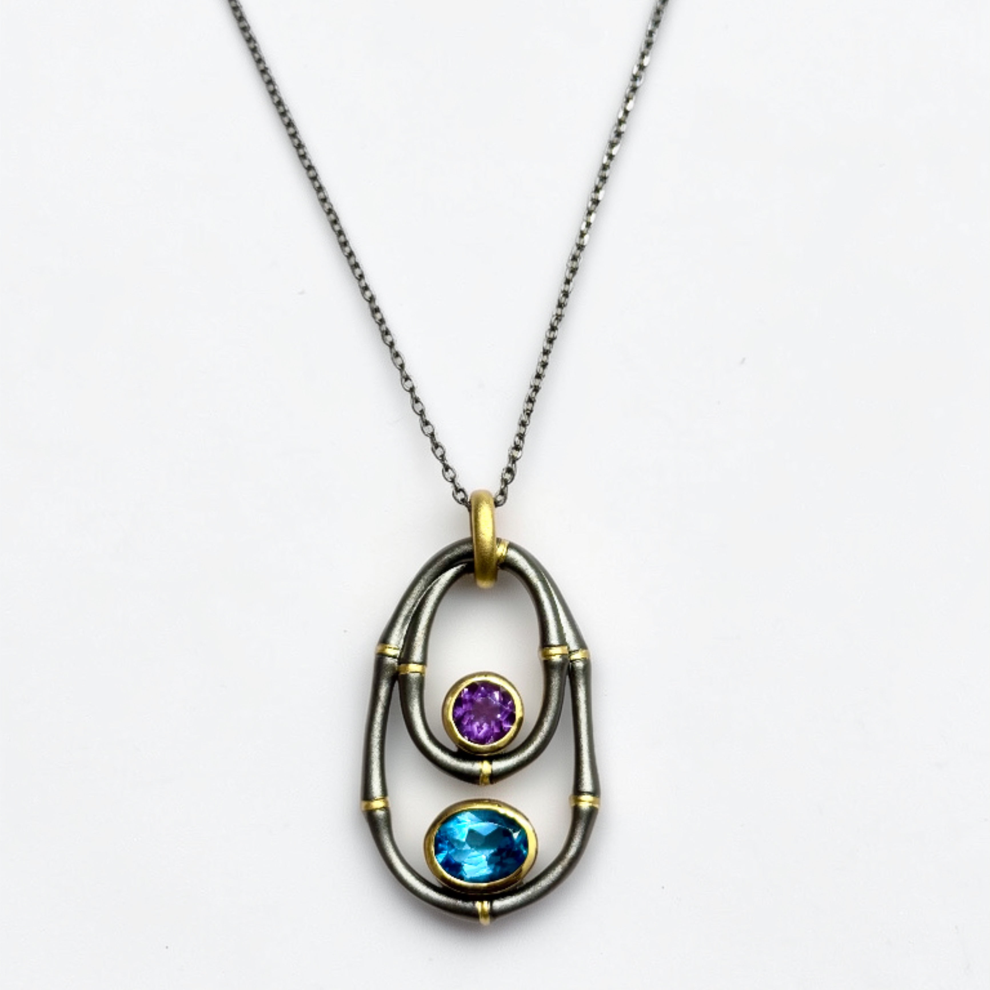Cycles of Life Amethyst & Blue Topaz Necklace