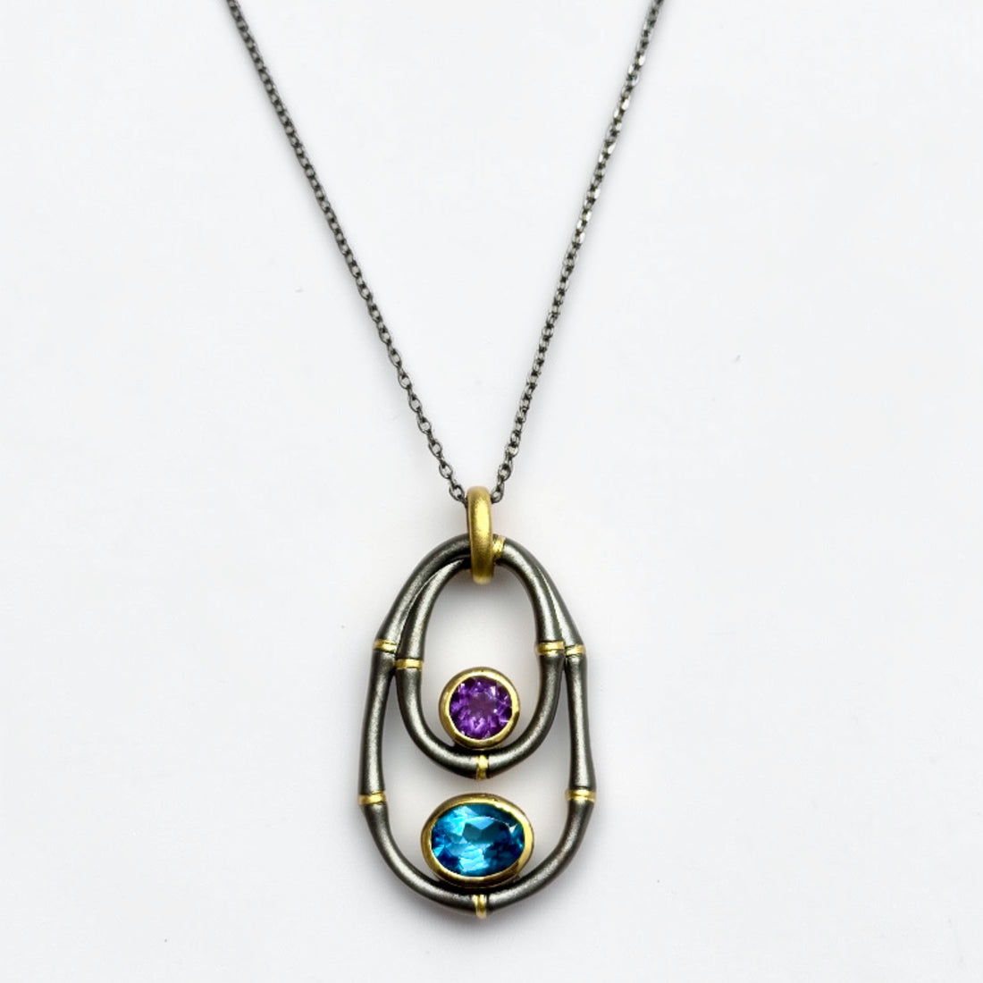 Cycles of Life Amethyst & Blue Topaz Necklace
