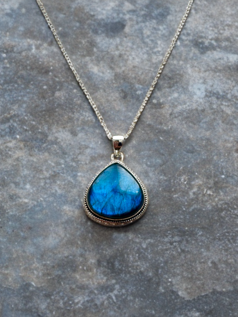 Labradorite Teardrop Pendant Necklace