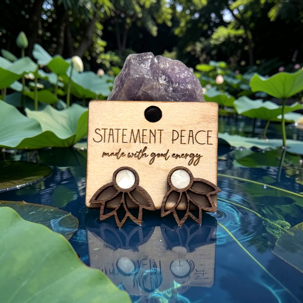 Lotus Pearl Stud Earrings