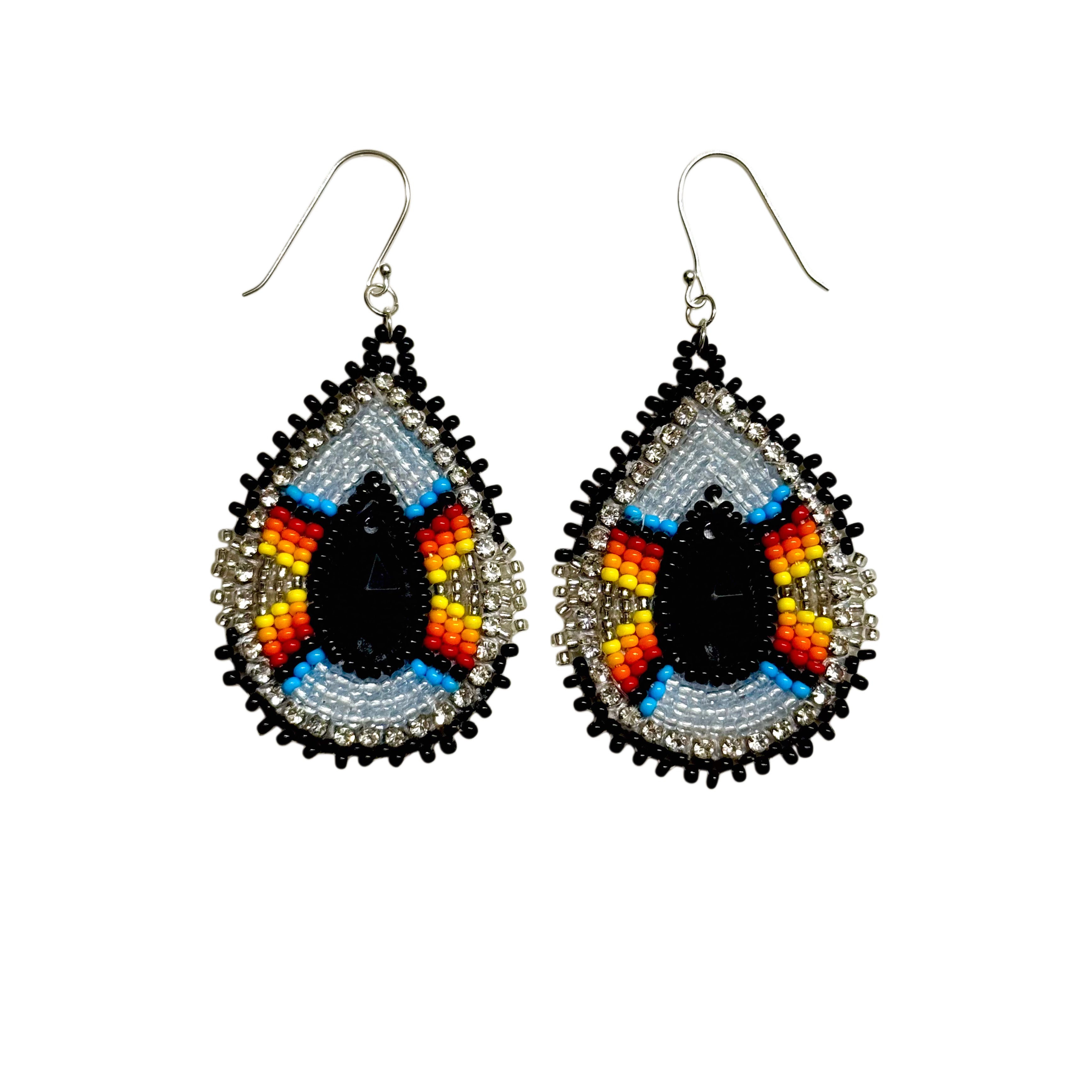 Shadow Moon Beaded Teardrop Earrings