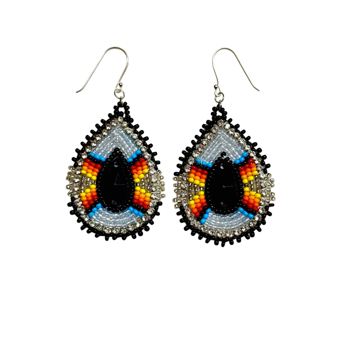 Shadow Moon Beaded Teardrop Earrings