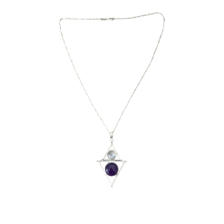 Mystic Element Necklace- Insightful Amethyst & Moonstone