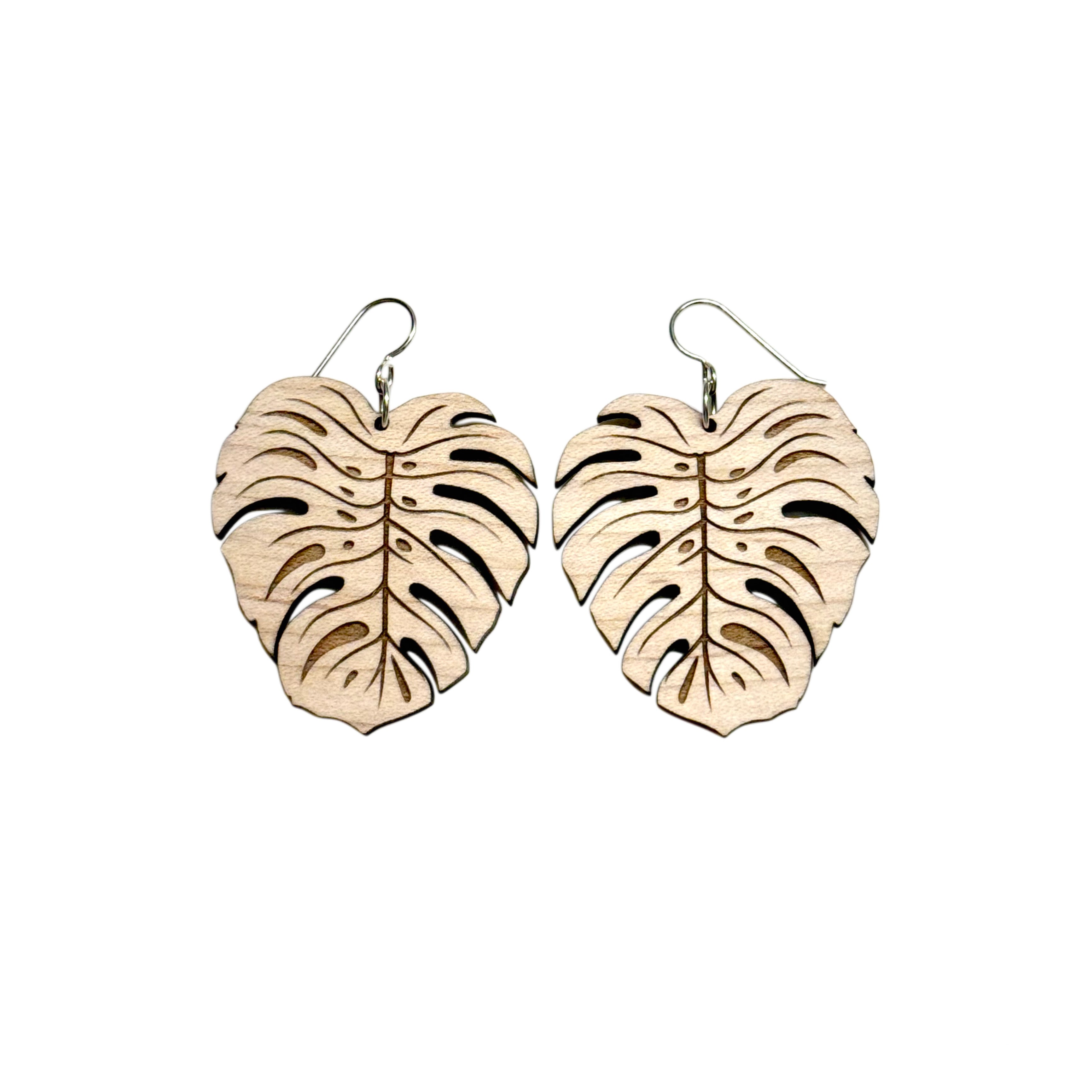 Boho Monstera Leaf Earrings
