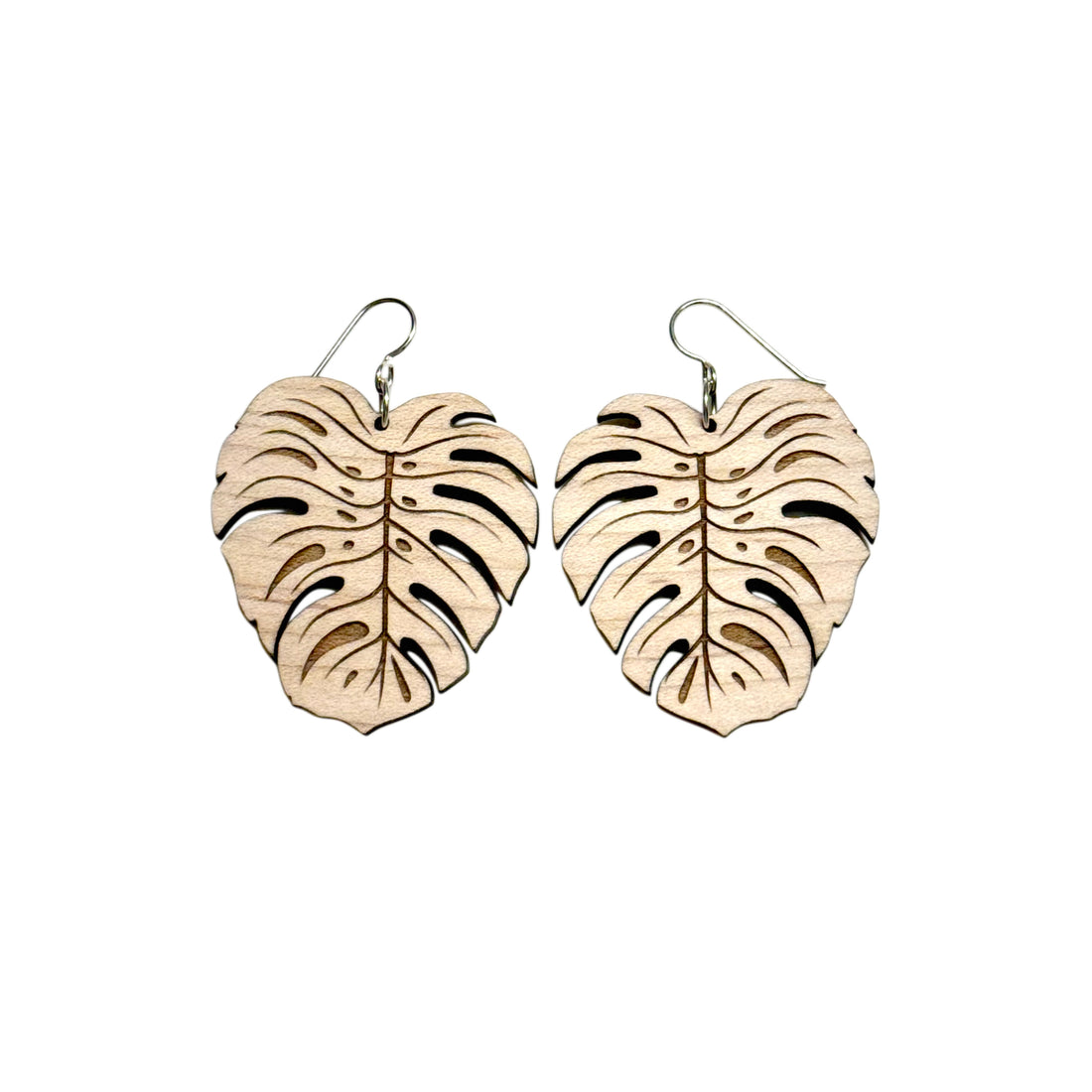 Boho Monstera Leaf Earrings