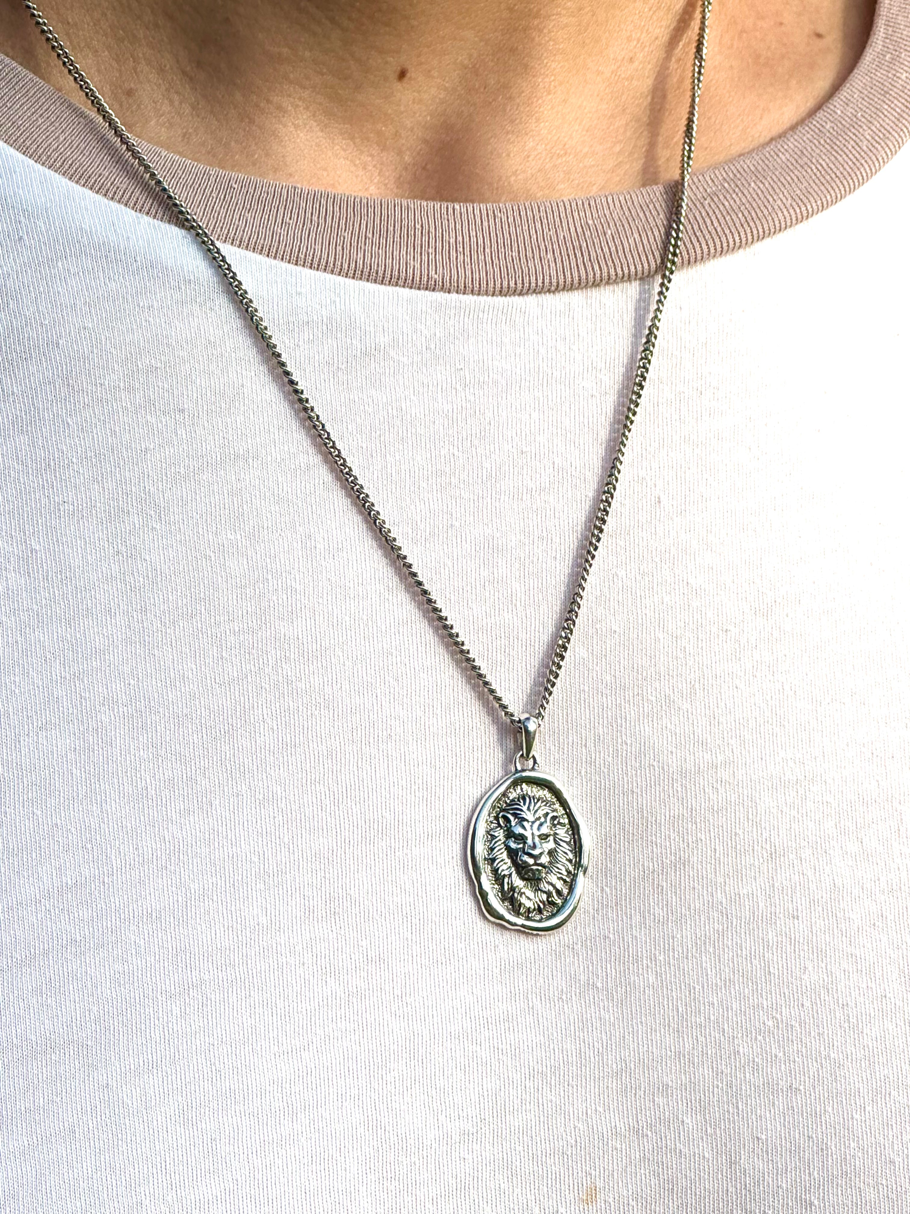 Sterling Silver Lion Necklace