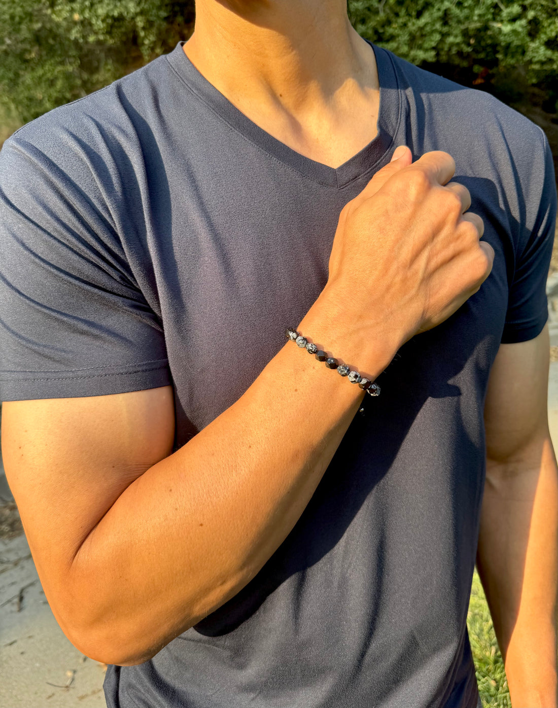 Snowflake Obsidian Men’s Bracelet