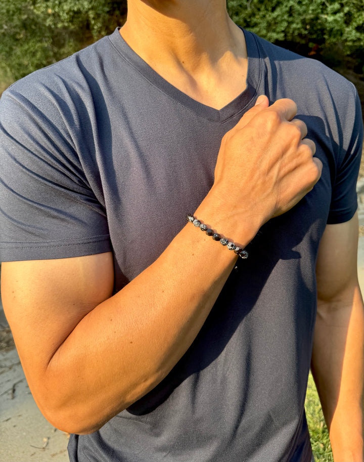 Snowflake Obsidian Men’s Bracelet