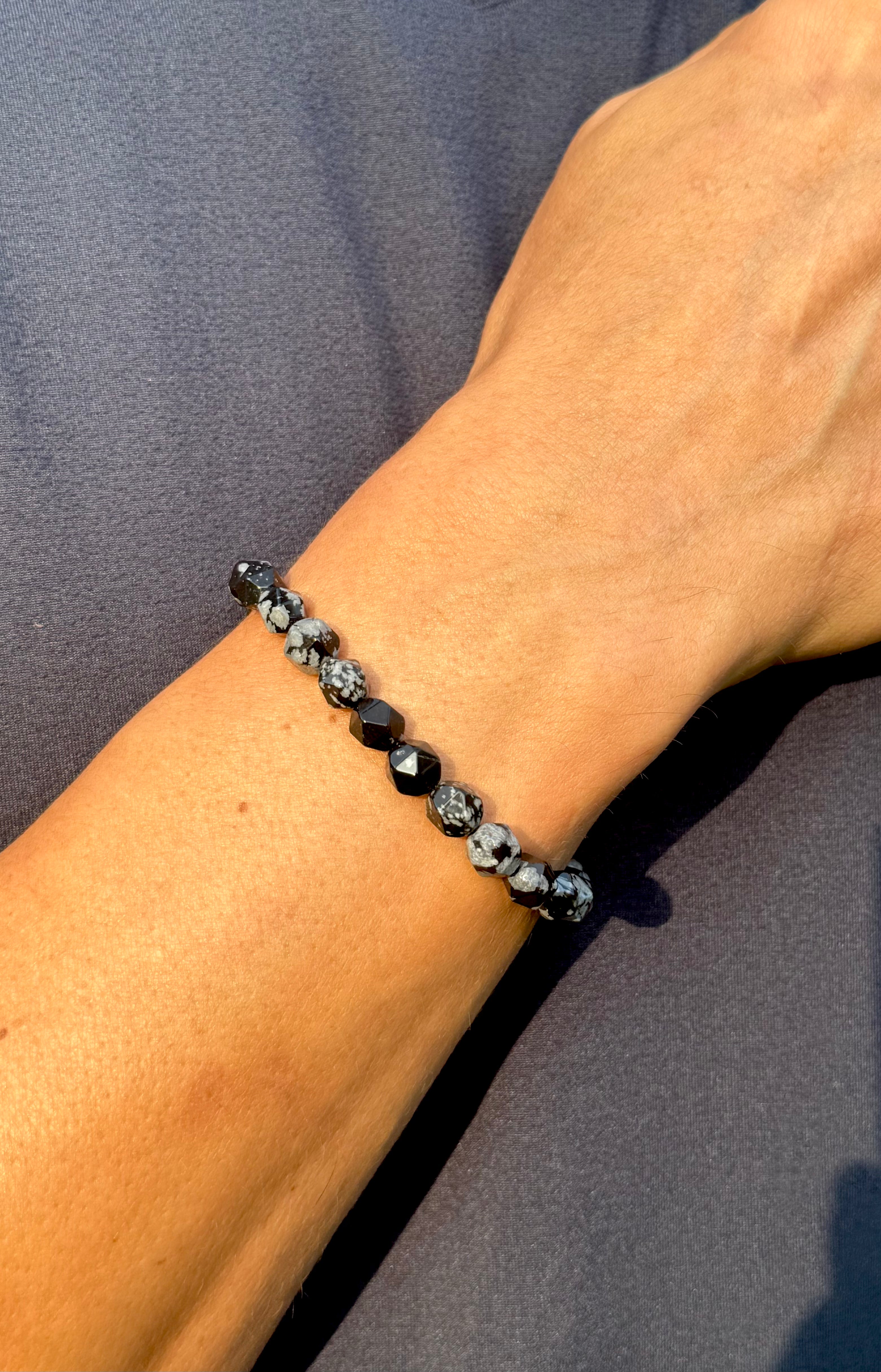 Snowflake Obsidian Men’s Bracelet