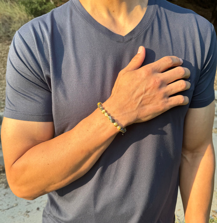 Golden Blue Tiger Eye Men’s Bracelet