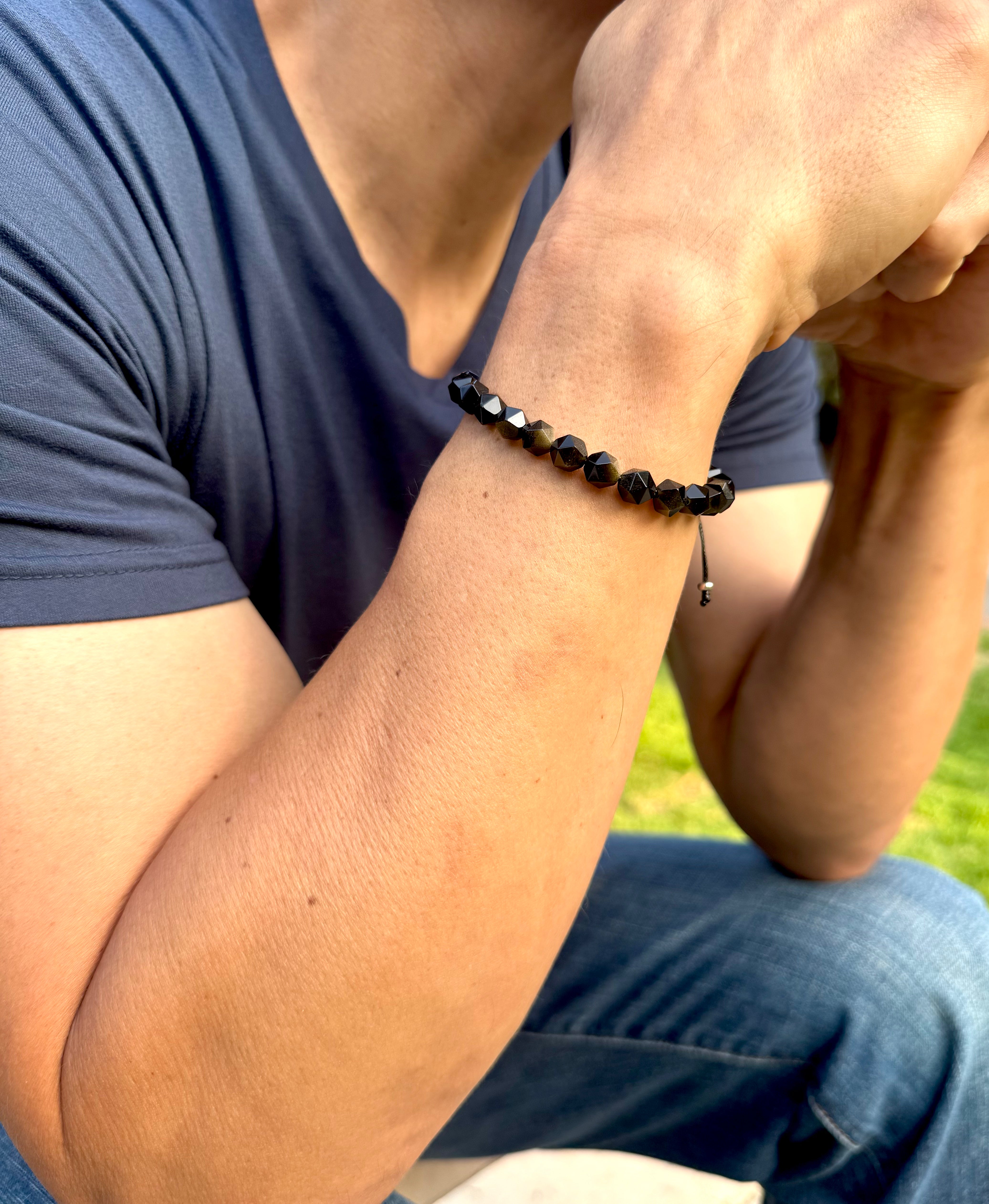 Golden Obsidian Men’s Bracelet