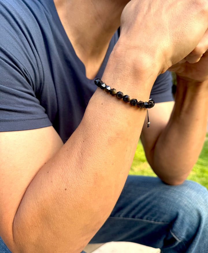 Golden Obsidian Men’s Bracelet