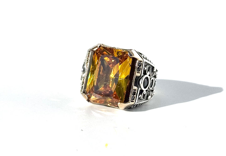 Emerald-Cut Citrine Ring