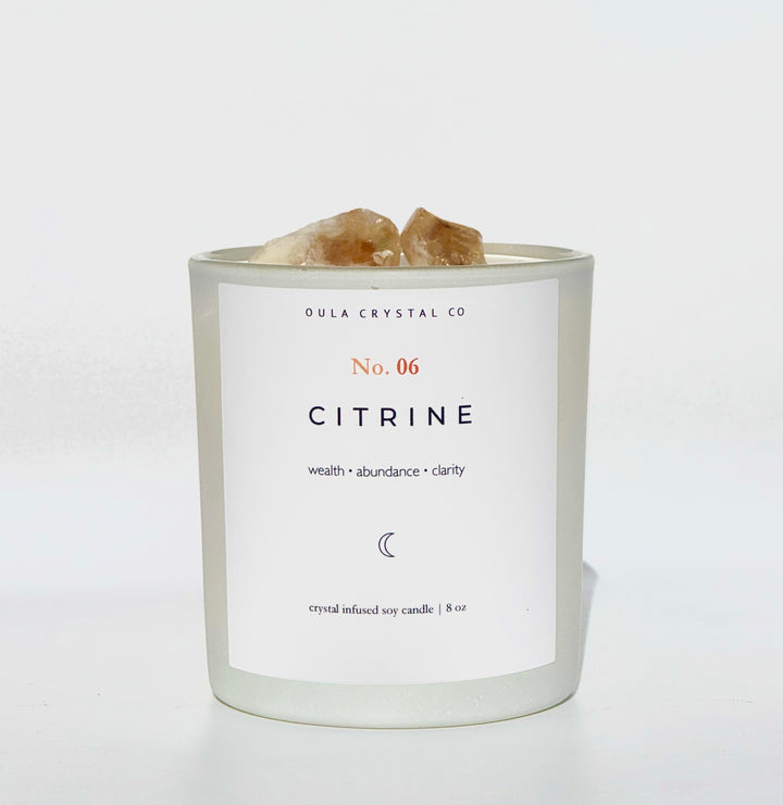 Citrine Crystal Candle