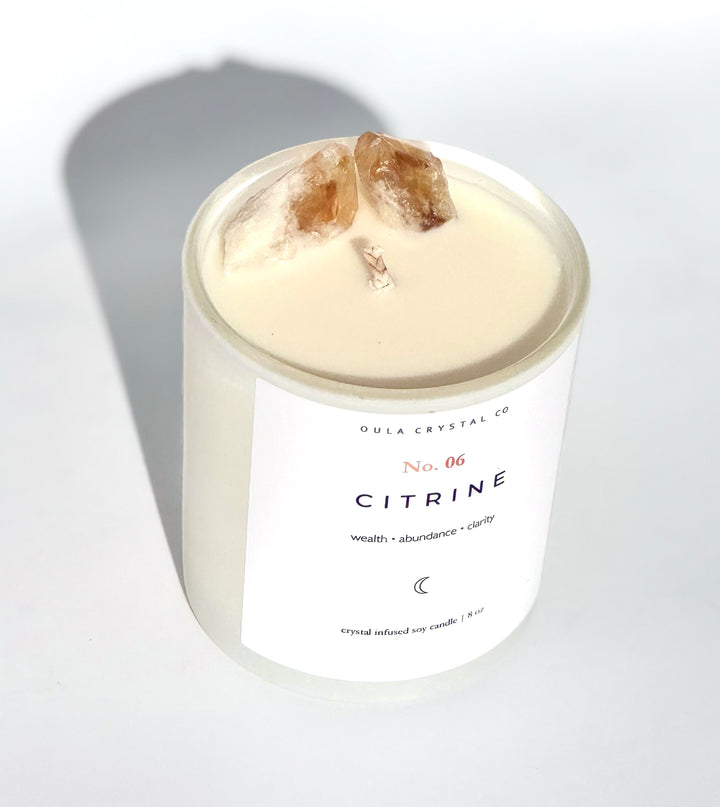 Citrine Crystal Candle