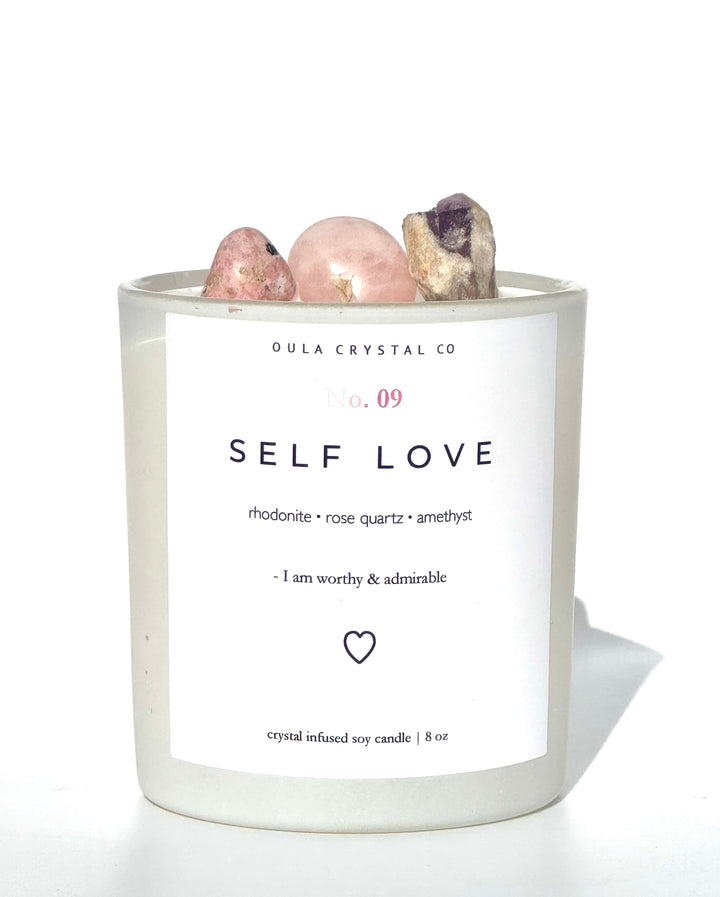 Self Love Crystal Candle