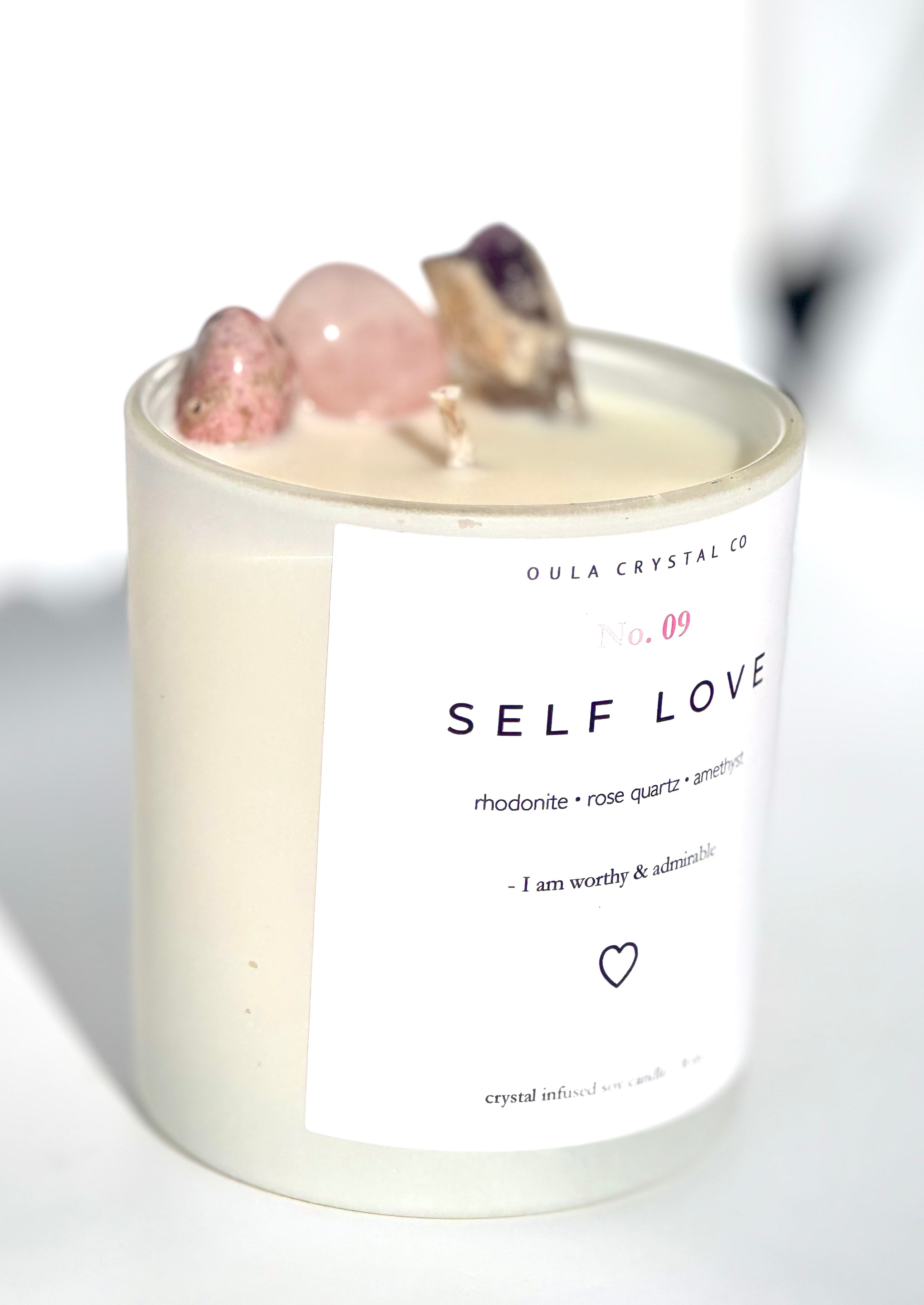Self Love Crystal Candle