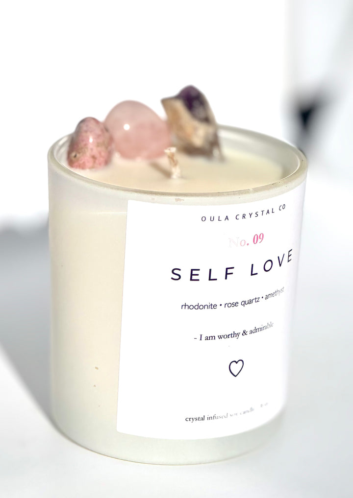 Self Love Crystal Candle