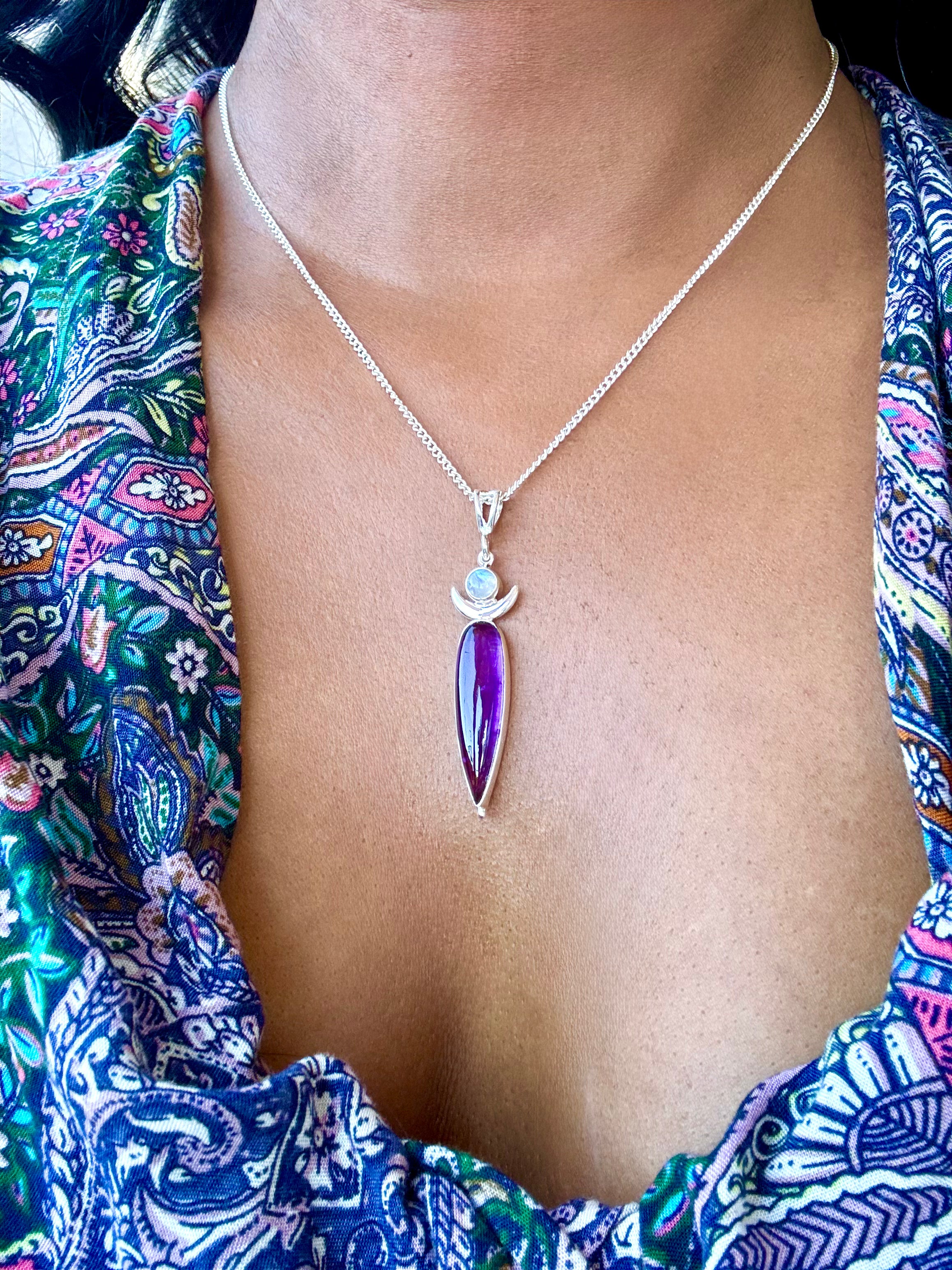 Amethyst Moon Spirit Necklace