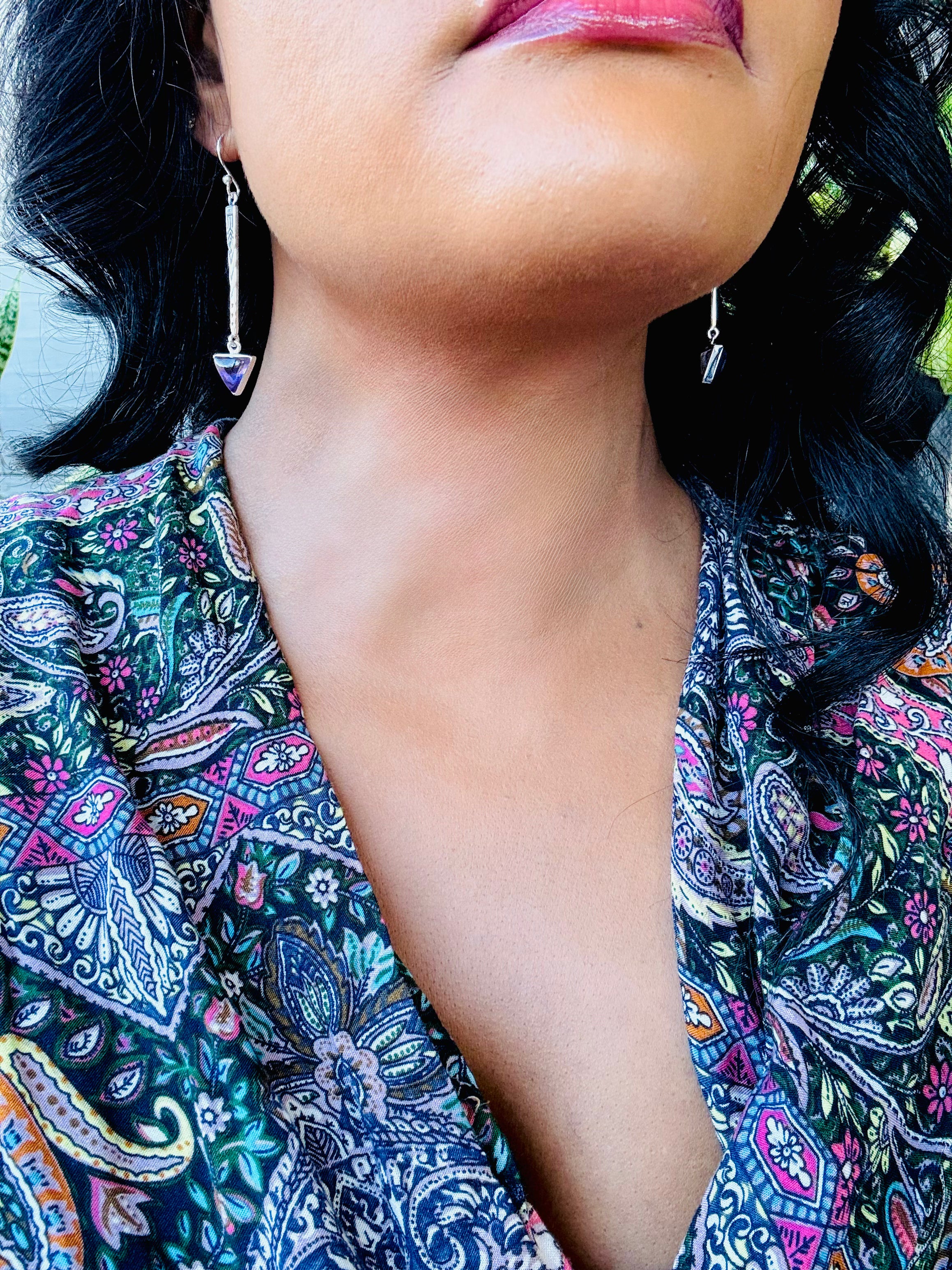 Tara Goddess Amethyst Earrings