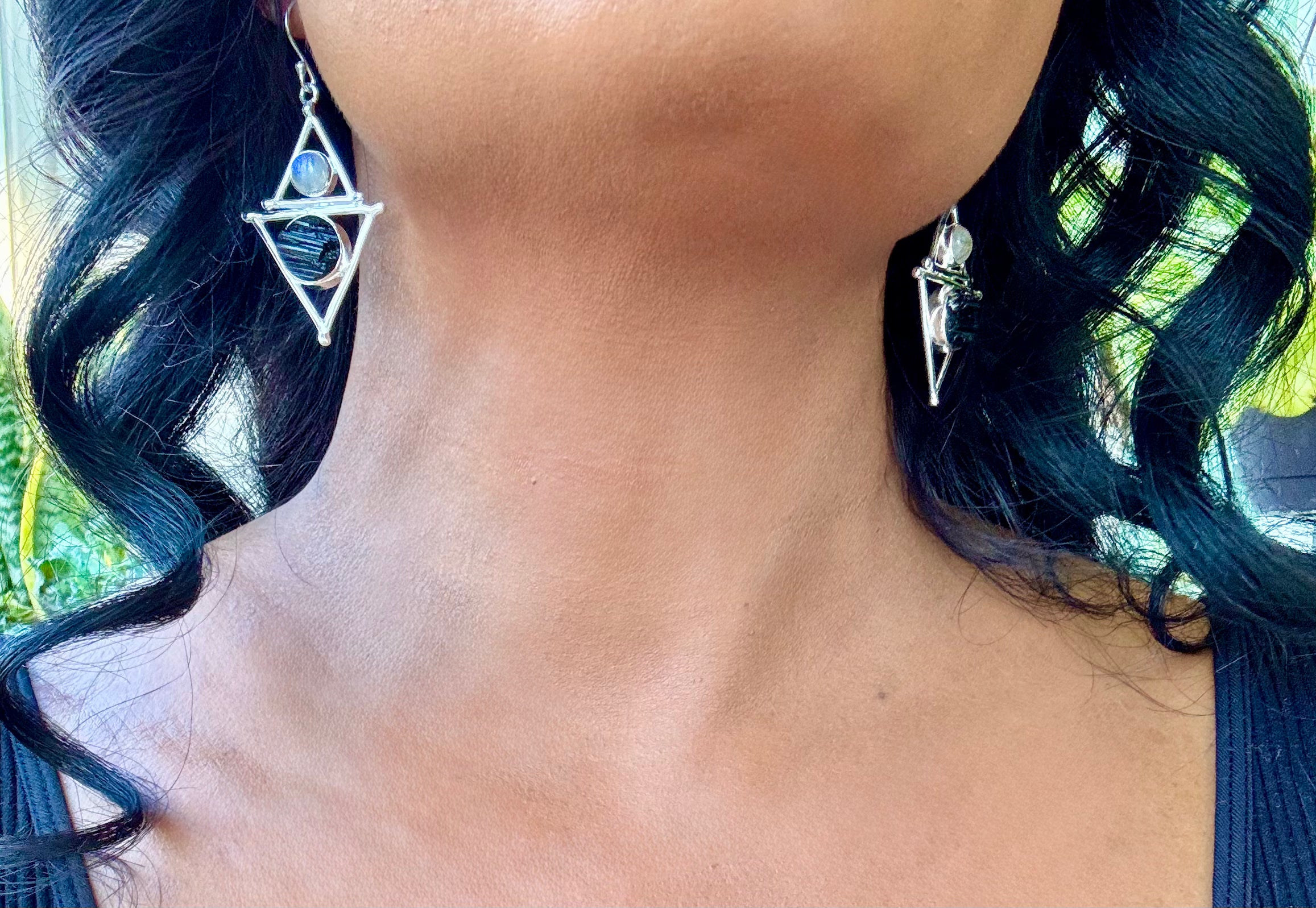 Mystic Element Earrings – Black Tourmaline & Moonstone