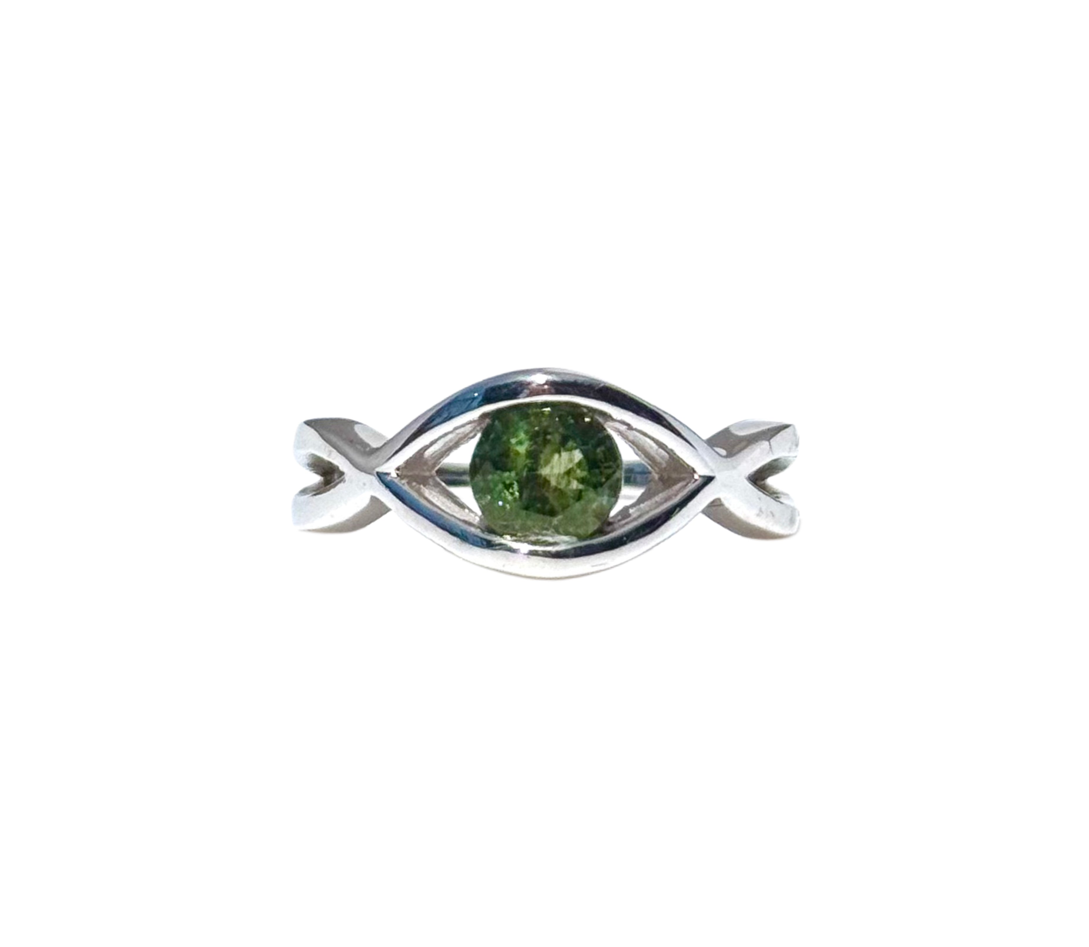 Moldavite Eye Ring