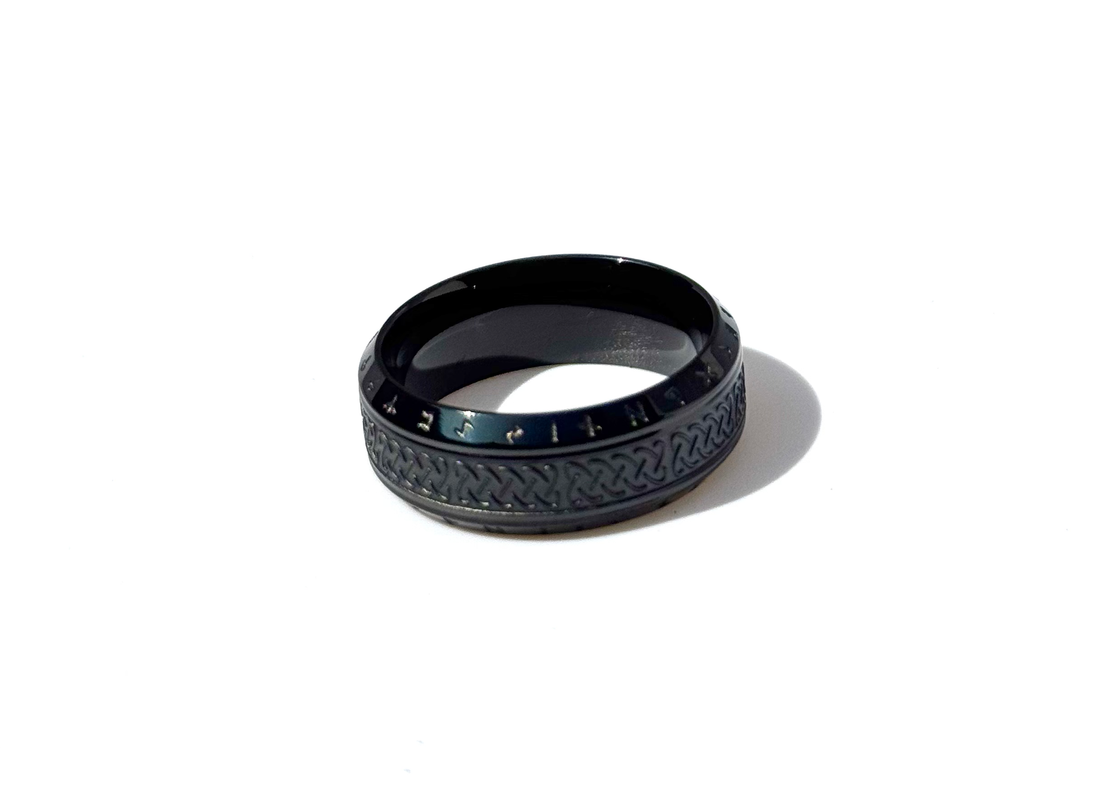 Black Viking Rune Celtic Knot Ring image 1