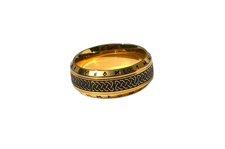 Gold Viking Rune Celtic Knot Ring image 1