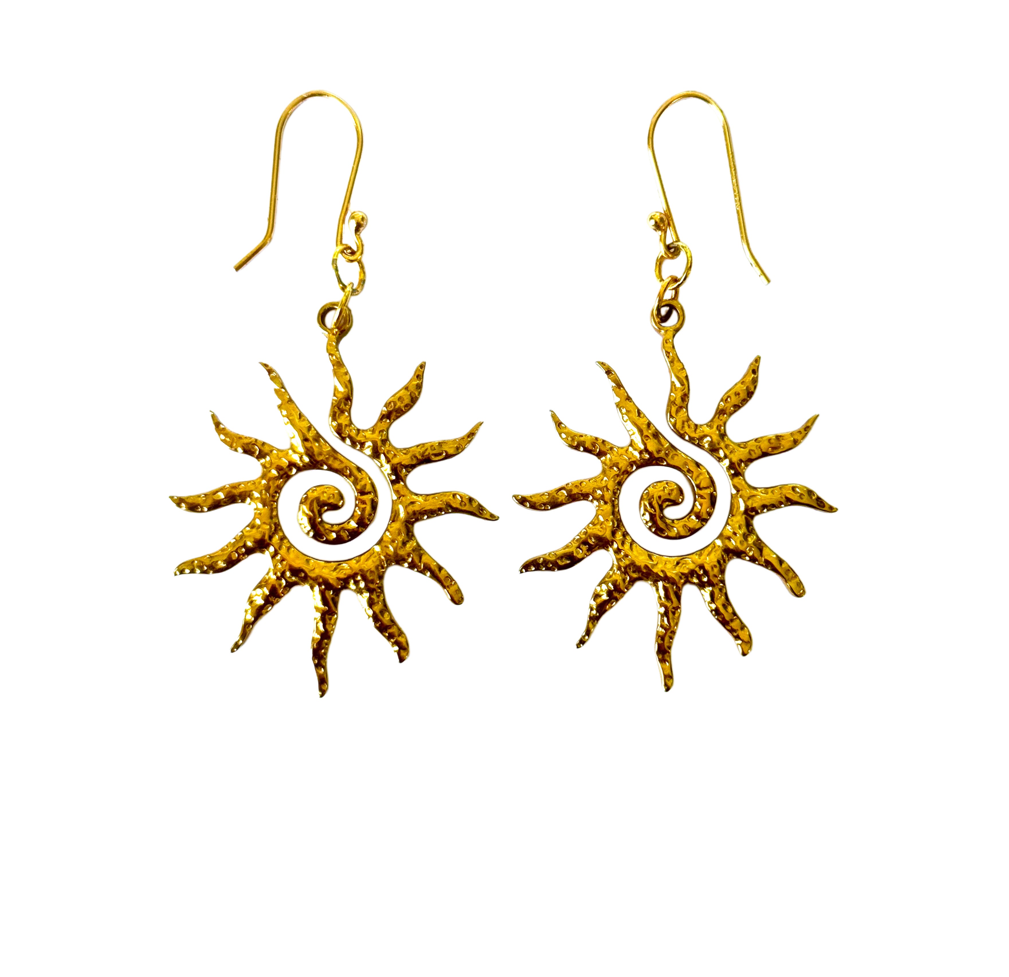 Spiral Sun Of Gold Earrings image 0