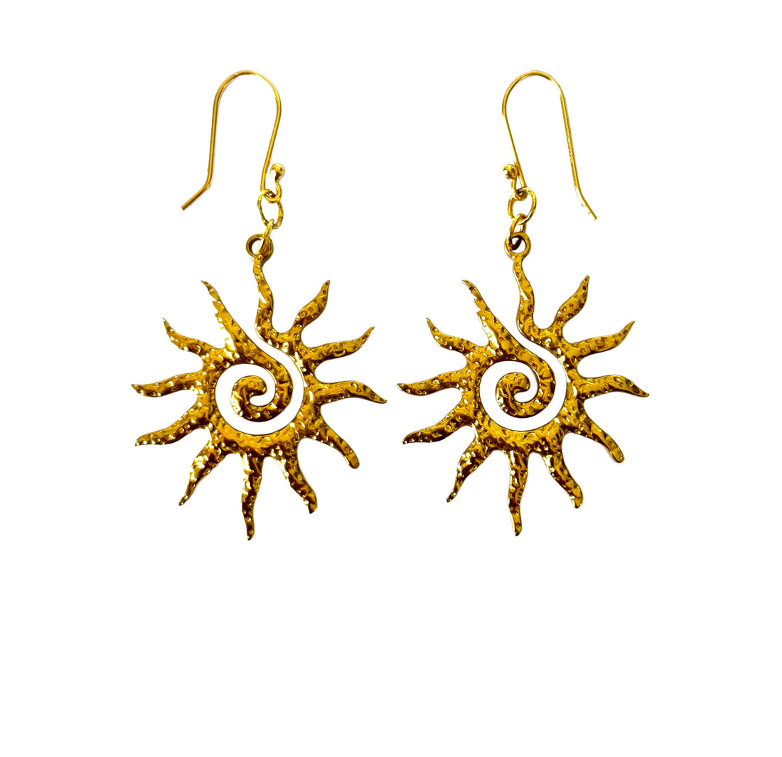 Spiral Sun Of Gold Earrings image 0
