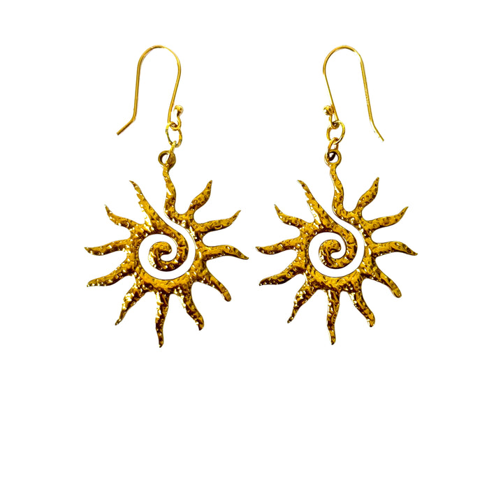 Spiral Sun Of Gold Earrings image 0