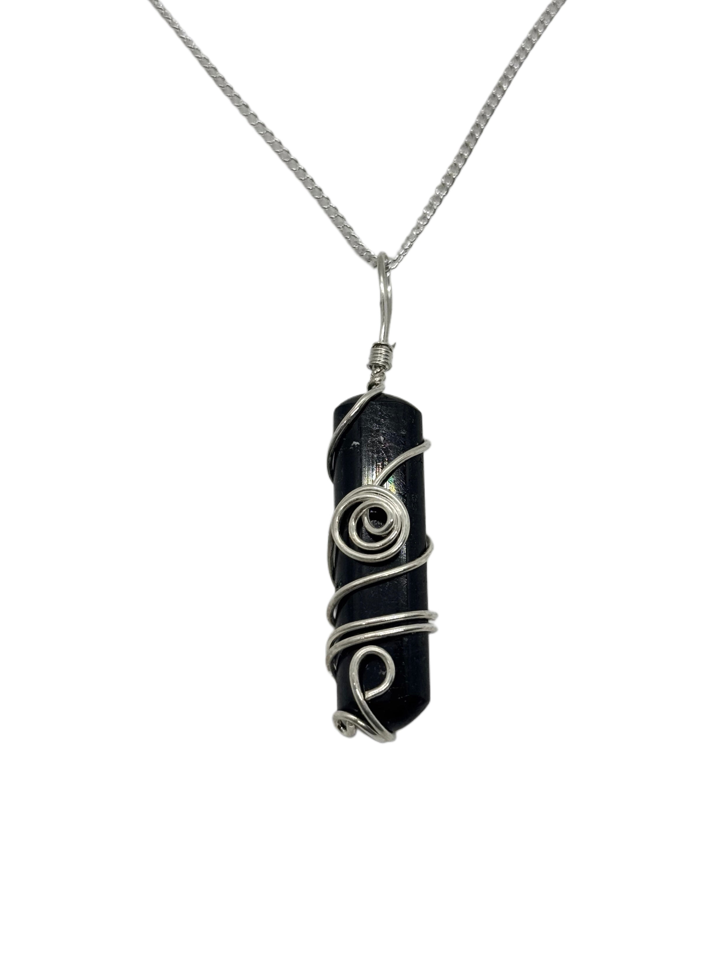 Black Tourmaline Wire Necklace #3 image 0