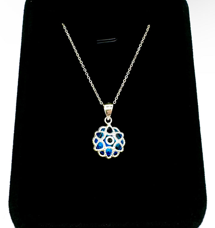Silver Cage Evil Eye Necklace image 0