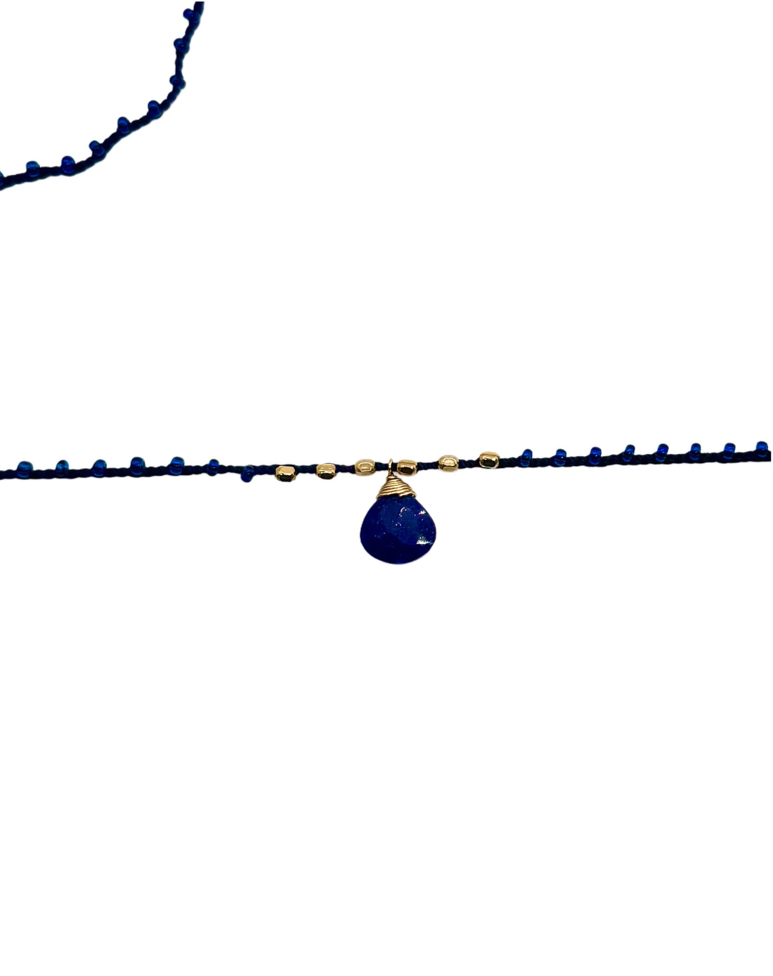 Lapiz Lazuli Briolette Pendant Necklace image 1