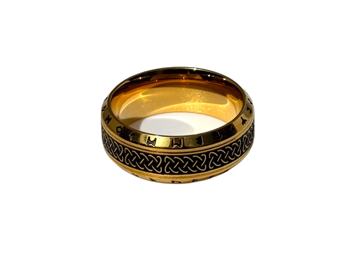 Gold Viking Rune Celtic Knot Ring image 0