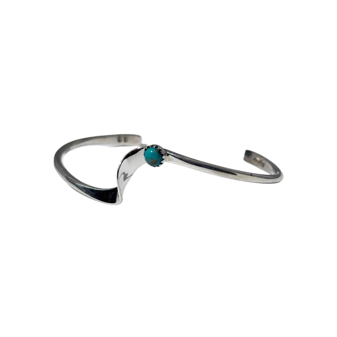 Genuine Turquoise Cuff Sterling Silver Bracelet image 0